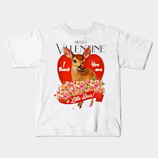 Adorable Deer Love: Retro Art, Cute Cartoon Baby Deer T-Shirt Kids T-Shirt